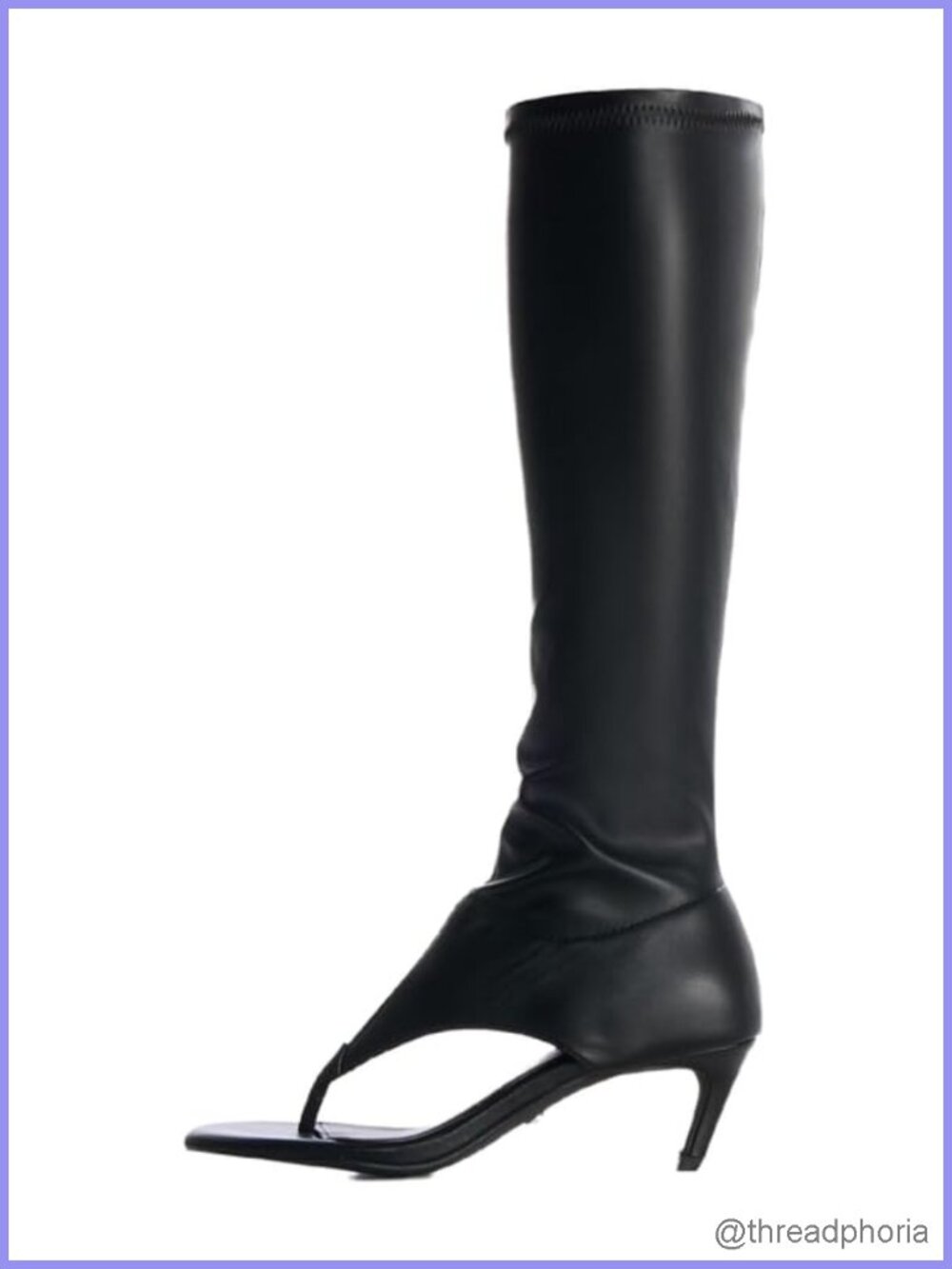 Women's Open Toe Thong Kitten Heel Knee High Sandal Boots
